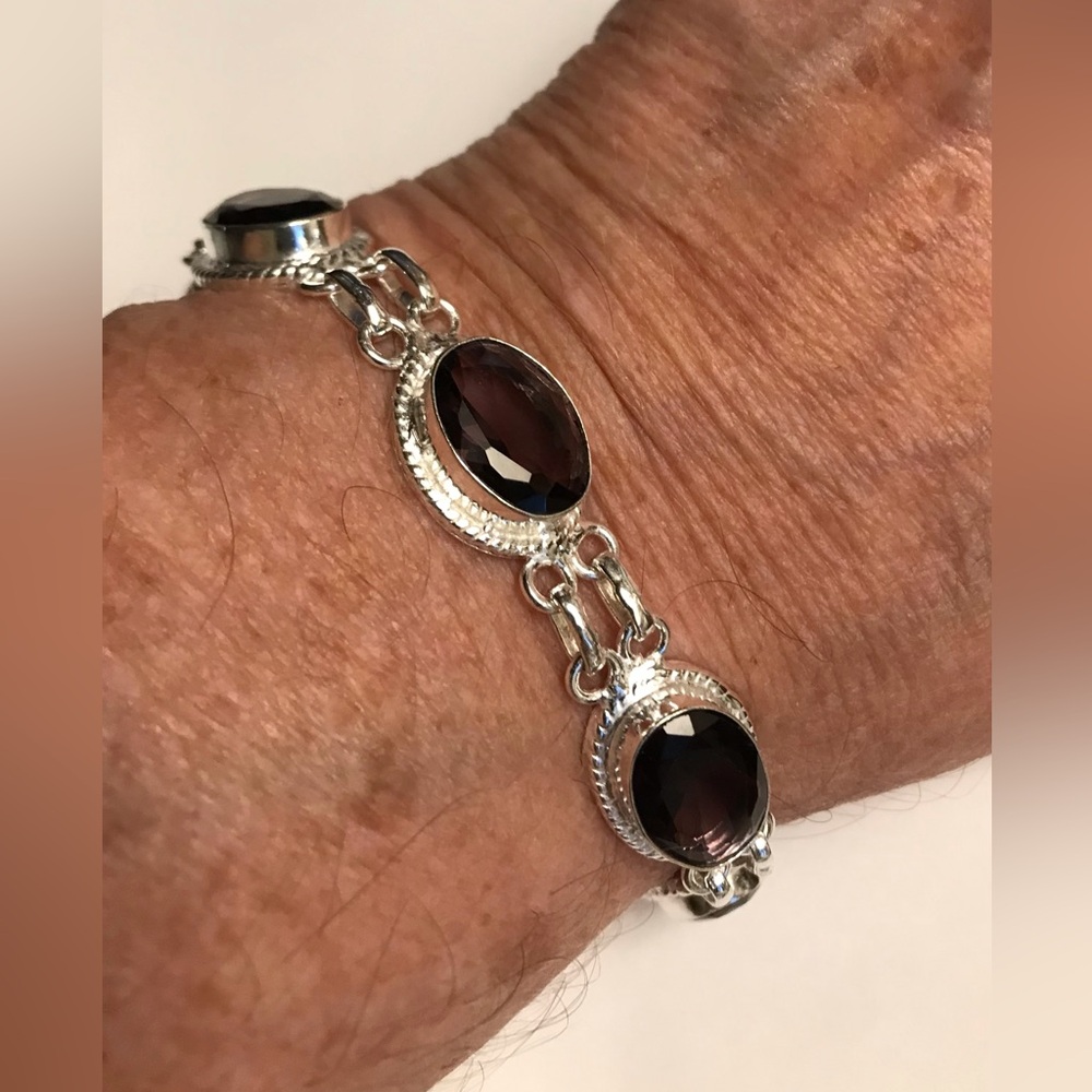 Amethyst 925 Sterling Silver Bracelet